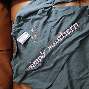 Nwt Simply Southern wm small grey LS shirt